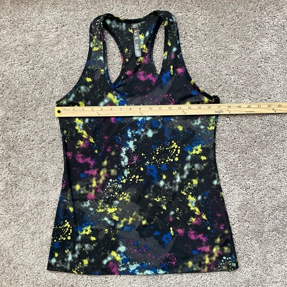 lukka Racerback Tank Top Size Medium Cosmic Tie Dye Paint Splatter Athletic Top - Picture 4 of 6